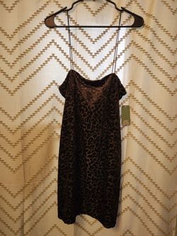 New Wild Fable leopard velvet print mini dress, Size Medium