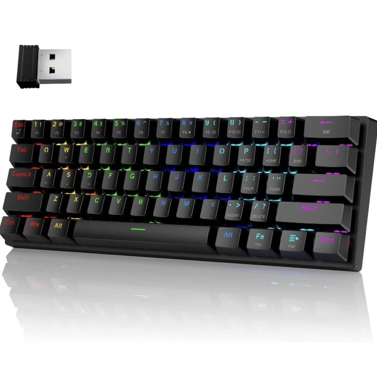 Pauroty Wireless Mechanical Gaming Keyboard PR335 RGB Backlit Bluetooth Wireless