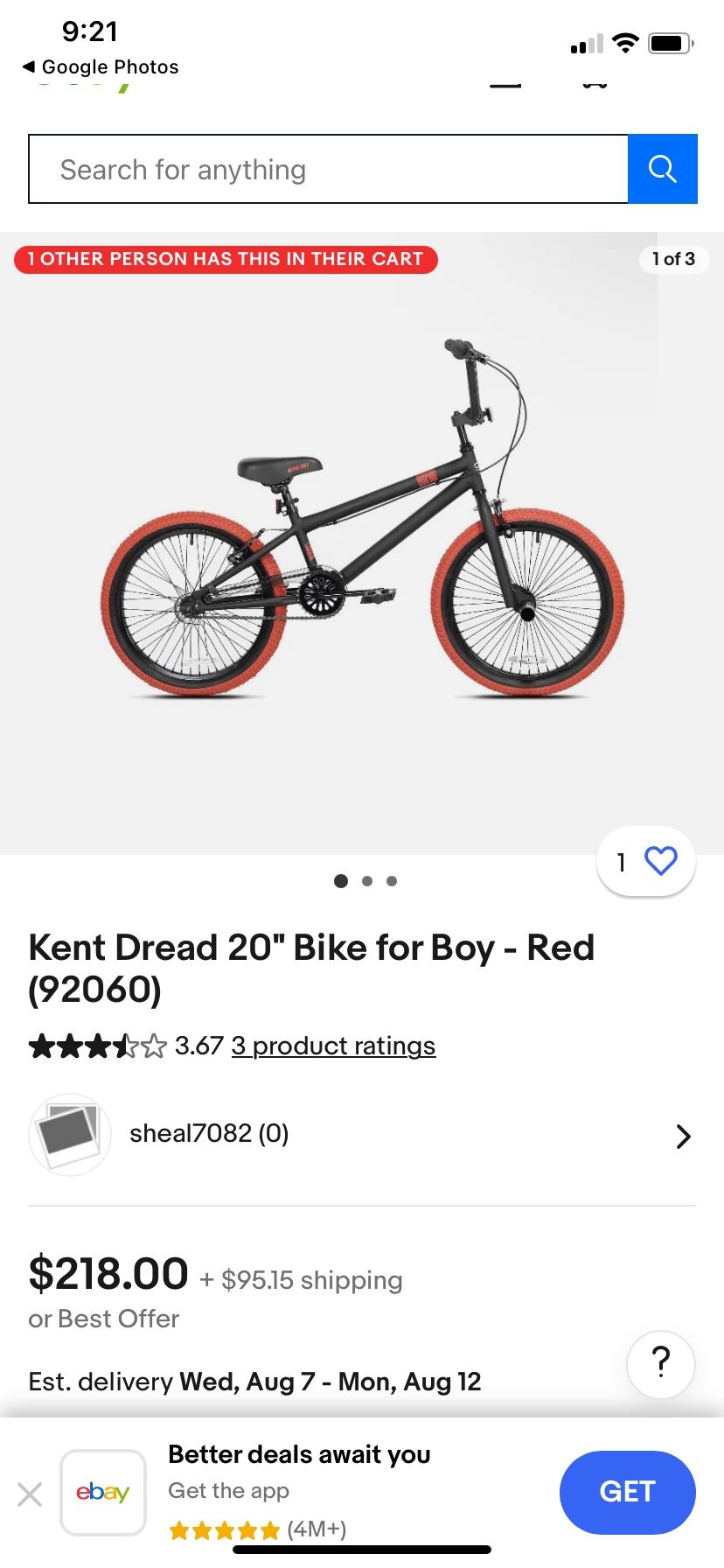 20 Inches Kent Dread BMX Bike