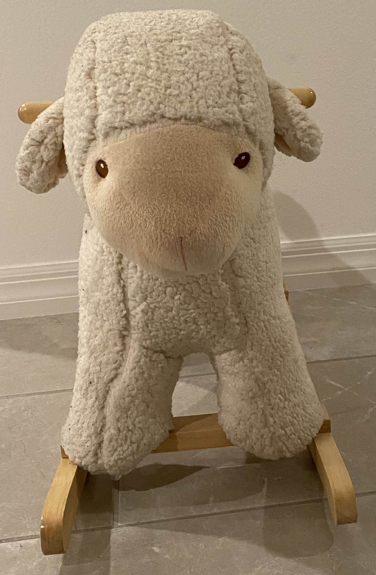 Lamb Rocker with Wooden Base Plush Stuffed Animal