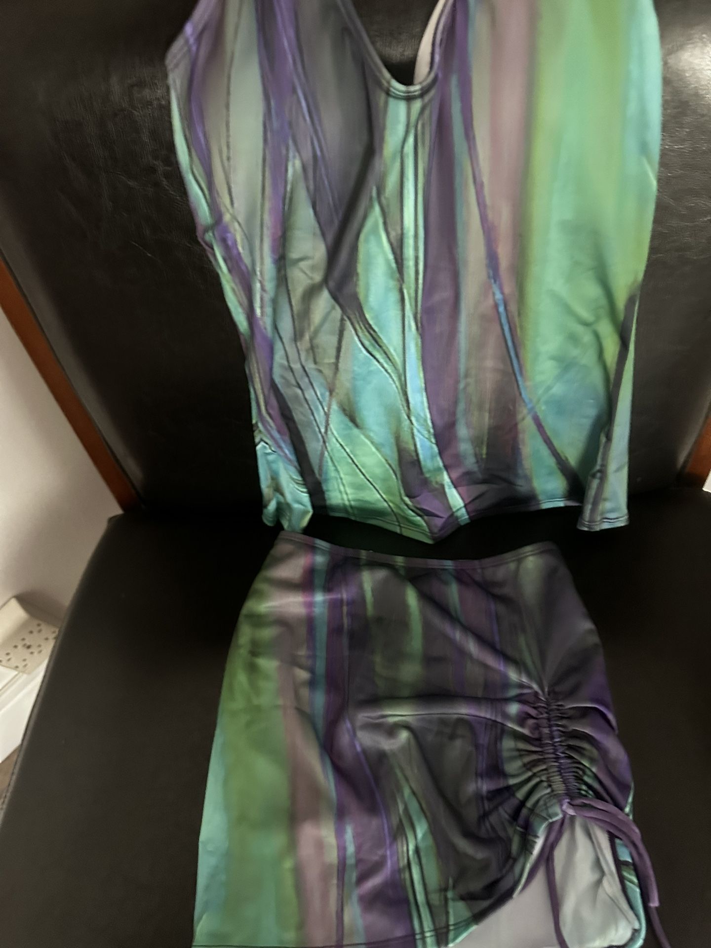 Panrila Brand Tankini & Skirt Bathing Swim Suit 2 Pc Set NWT