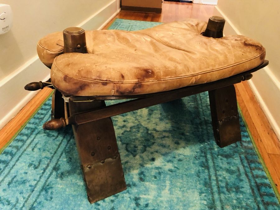Antique Camel Saddle Footstool