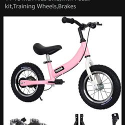 OHIIK Brand Kids 3 In 1 Convertible Bike 12" 