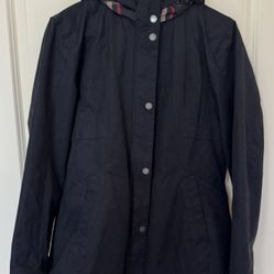 Pendleton Jacket Women Black Red Plaid Lined Hooded Outdoor Size S