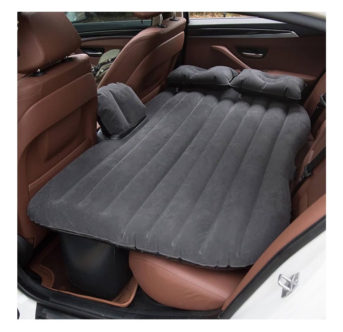 Inflatable Car Air Mattress Back Seat Bed (NO Air Pump),Portable Thickened Car Travel Camping Sleeping Air Mattress Blow Up Bed for Car Universal SUV