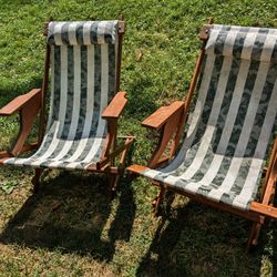 Vintage Beach/Pool Rocking Lounge Chairs 