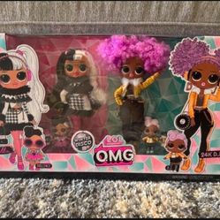 LOL Surprise OMG Winter Disco 2 Pack Exclusive with Dollie, 24K D.J, 35+ Multi-Color Surprises, 2 Fashion Dolls