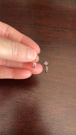 Gold, dainty, amethyst earrings