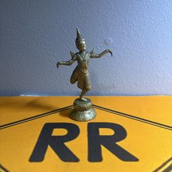 Solid Brass Hindu Goddess Hand Tooled Antique Very Early