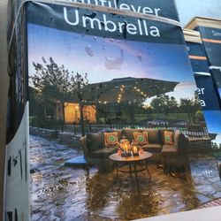 11-ftNAvy LED Cantilever Umbrella