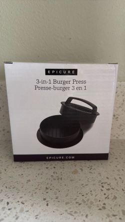 NIB Epicure 3 in 1 Burger Press