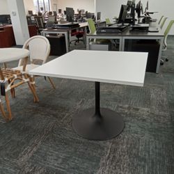 Used - 36" Square Table w/ Black Metal Base