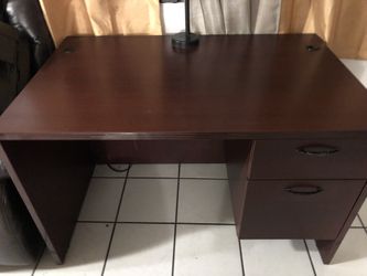 Wooden Desk With Built In drawers