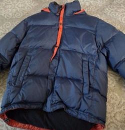 Gap Navy Blue Puffer Jacket with Orange Lining size XL (12)