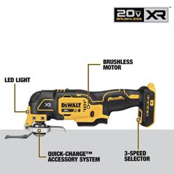 New DeWalt DCS356 20V Max Oscillating Multi-Tool with blades