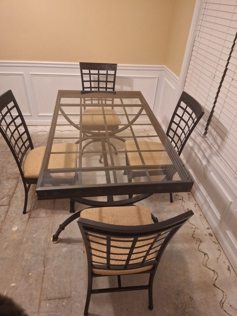 Glass Top Dining Table SET