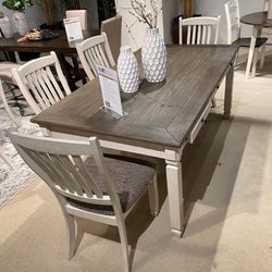 Bolanburg Antique White/Oak Dining Room Set by Ashley