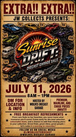 Hotwheels/Diecast Garage Sale 7/11!