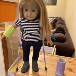 AMERICAN GIRL Cast & Crutches Accessories Set for 18" Dolls - See My Other Items 😃