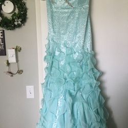 Turquoise Mermaid Prom Dress
