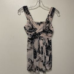 Women’s EXPRESS 100% Polyester, Sleeveless, Print, Pink & Black Top… Size-XS