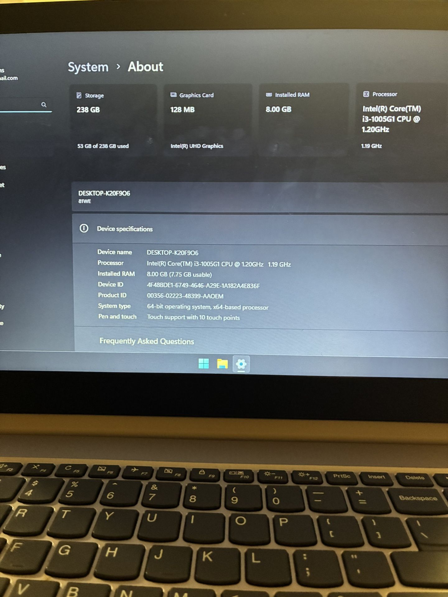 Lenovo Idea Pad 3 15.6 Inch Touch Screen Laptop