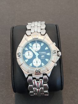 Fossil Blue chronograph Stainless watch NEW battery