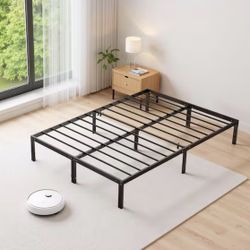 Black Metal Frame Full Size Platform Bed 