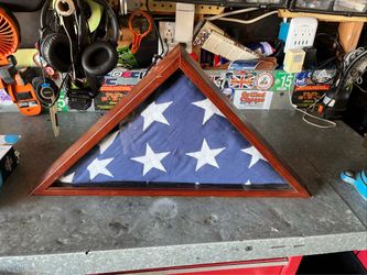 American flag in case