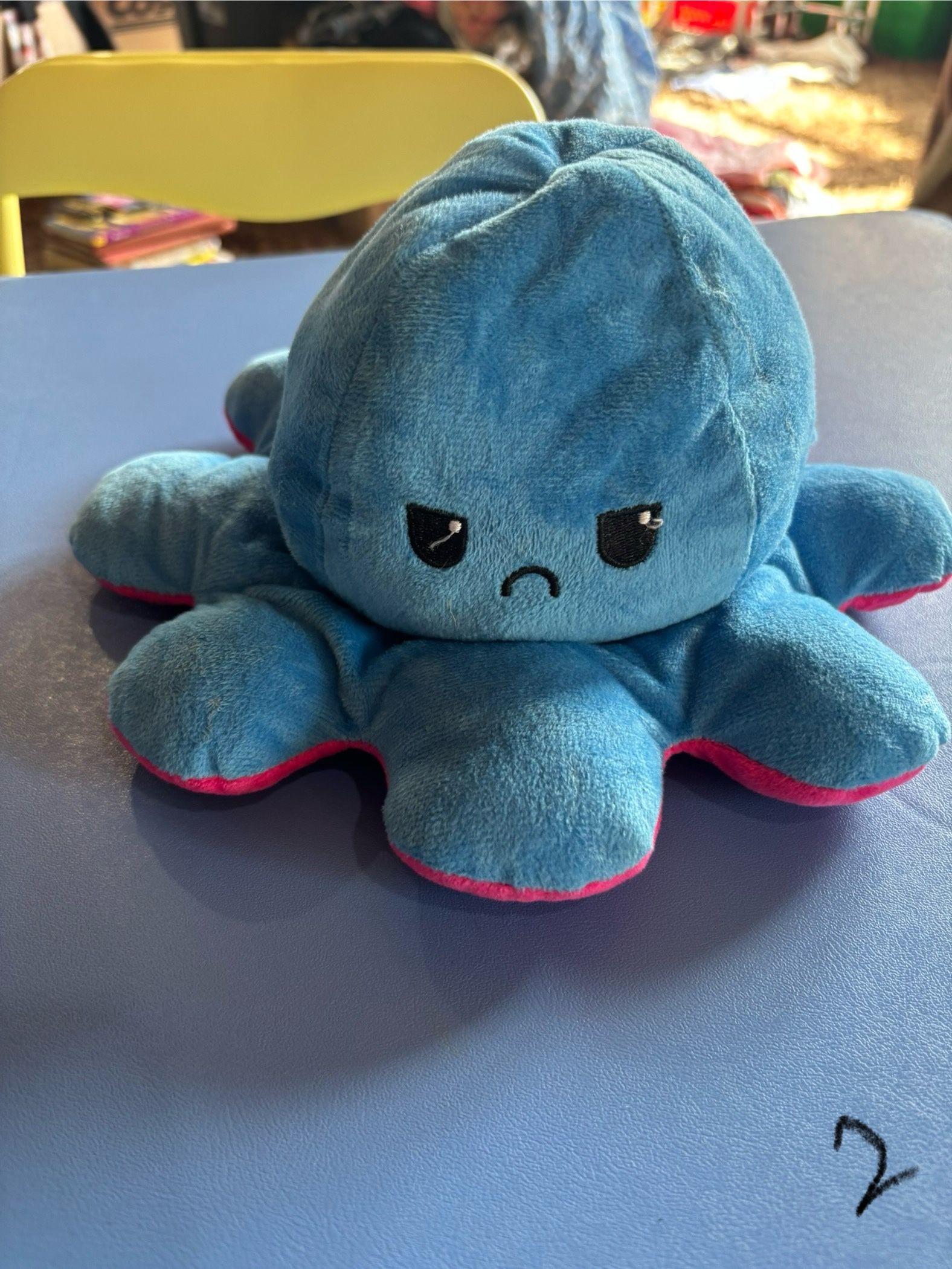 Reversible Octopus: Emotion Happy/Angry Pink/Blue Plush