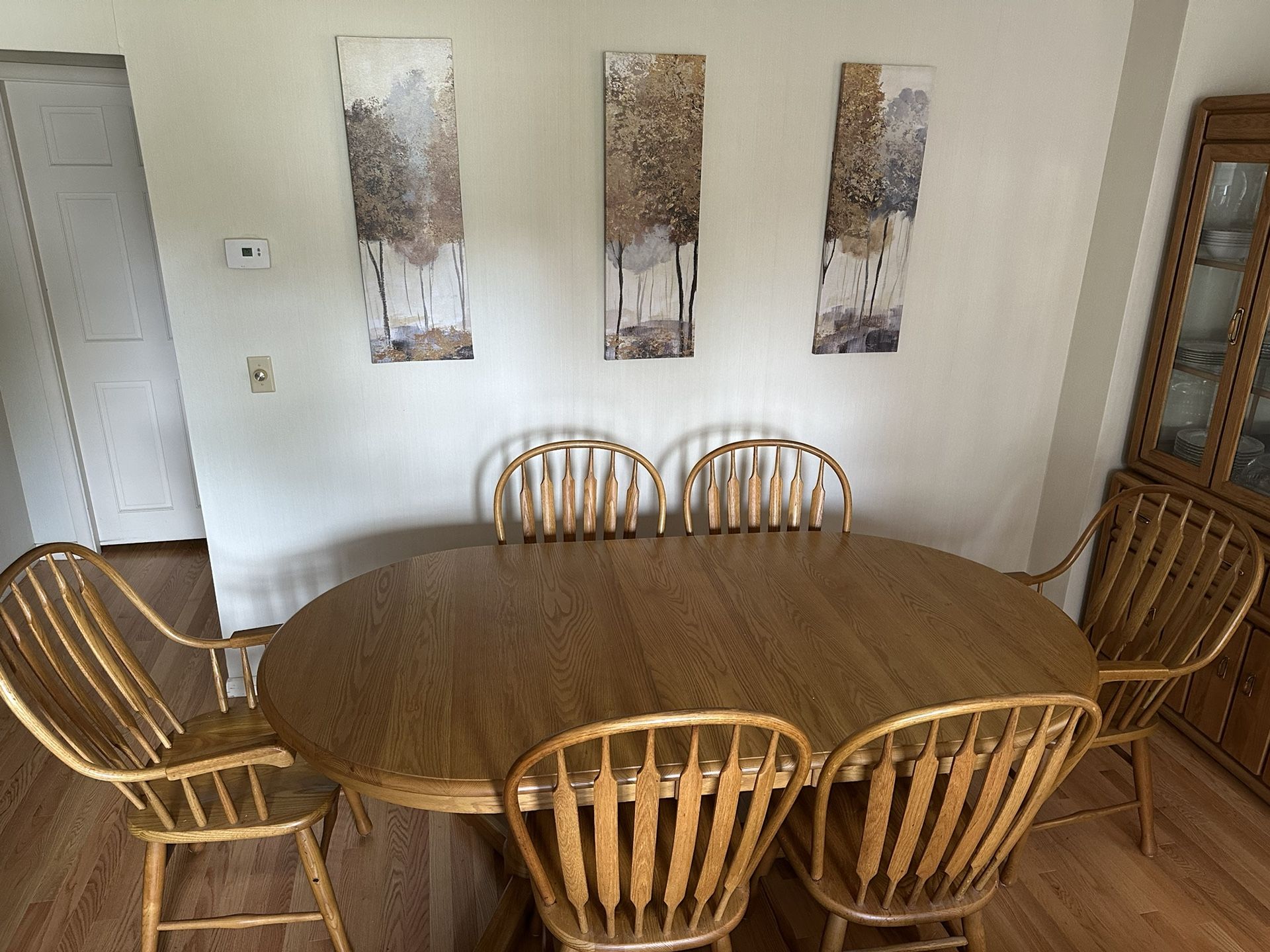 Solid Wood Dining Room Table with Leafs