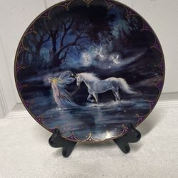 Collector Plate - Trails Of Starlight by Mimi Jobe - Fairyland Collection-Unicorn  