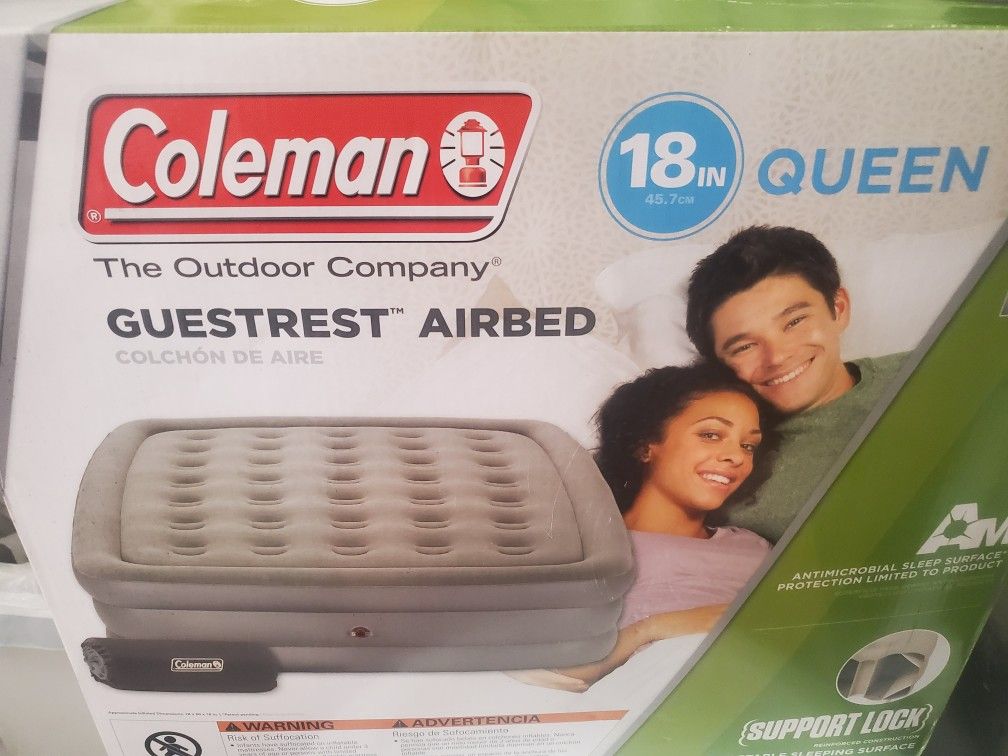18" Queen Coleman Guest Rest Doble-high Air Mattress ,pump Not Included