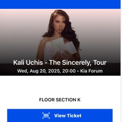 Kali Uchis Floor Ticket Kia Forum 