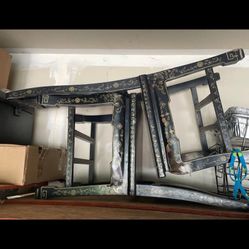 Black Nesting Tables Gold And Pearl Detailing 