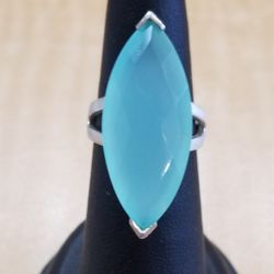 Sterling Silver And Green Quartz Ring