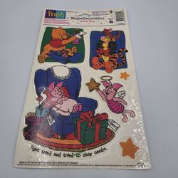 VTG 90's Winnie the Pooh Window Decorations Static Cling  Disney 8245