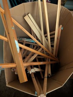 Wooden Artist Easel Disassembled