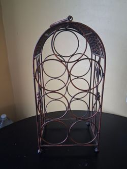 7 - Bottle Wine Rack with Grape Leaf Design