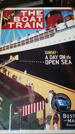 The Boat Train travel metal sign