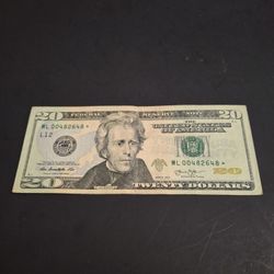 * Star Note $20 Bill Series Year 2013 - See Pics For Serial # - SEE DESCRIPTION 