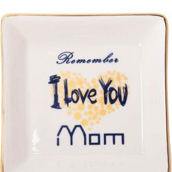 Ceramic Jewelry Tray Trinket Dish for Women, I Love You Mom