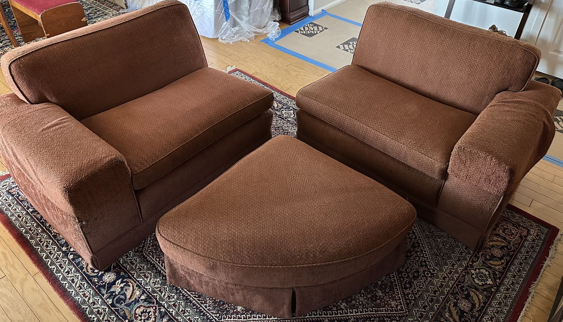 Vintage 1940’s Sofas And Ottoman