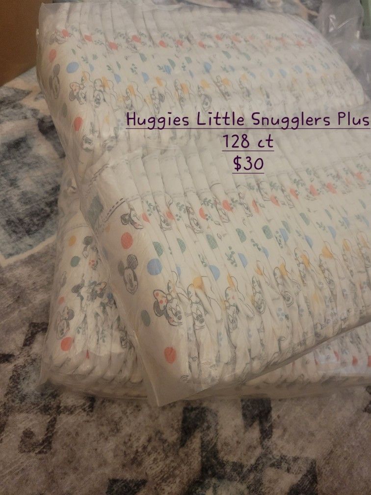 128 Huggies Little Snugglers Plus Size 1