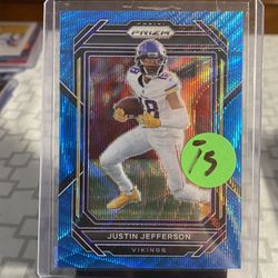 2022 Justin Jefferson Blue Wave Prizm /199