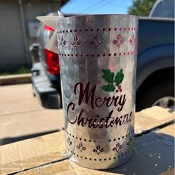 Tin Christmas candle holders