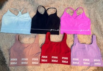 Lot of 6 PINK ACTIVE sport bras size L(DD)
