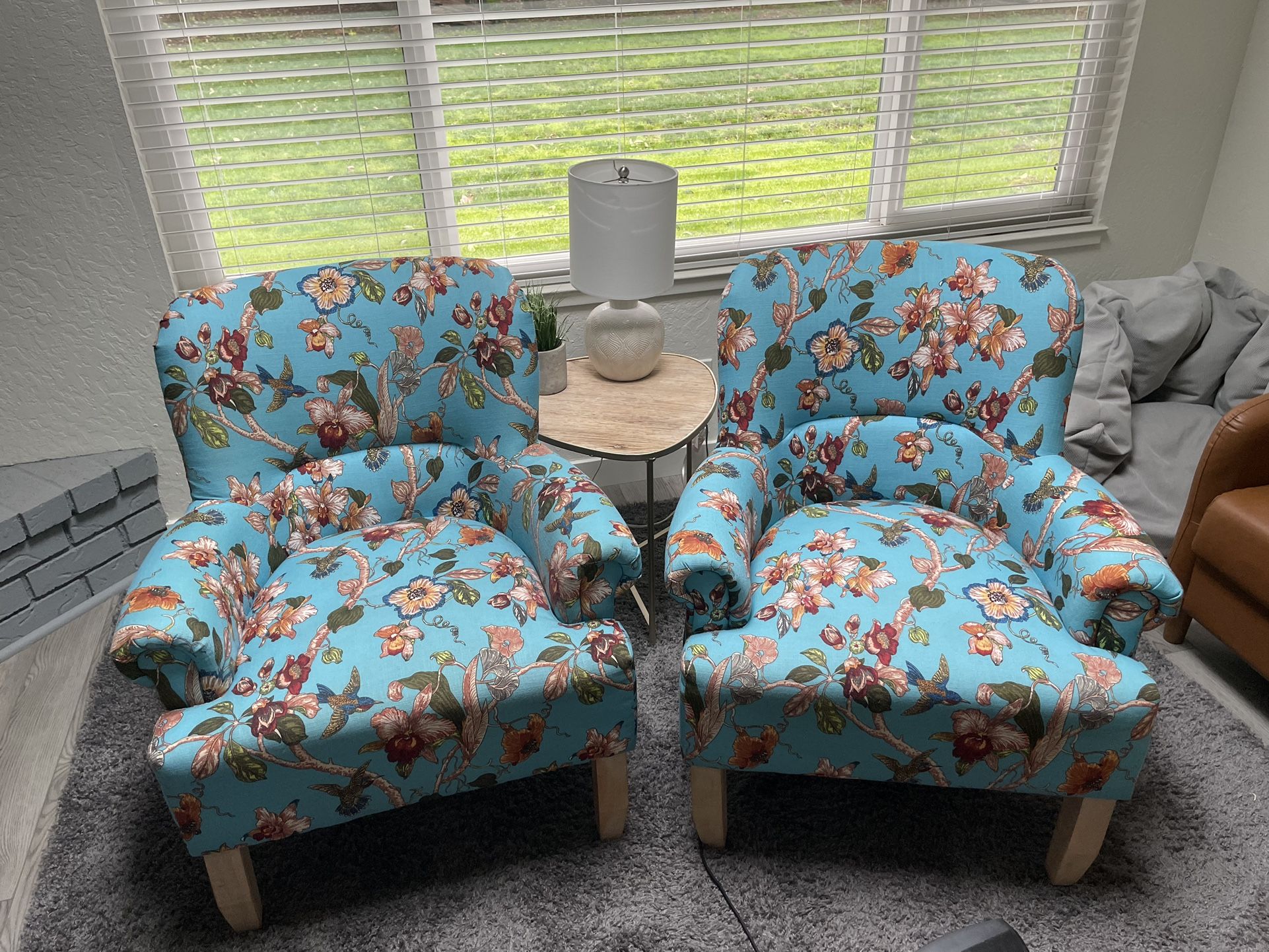 2 Floral Print Chairs