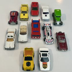 Vintage Hot Wheels Matchbox ERTL Kenner Zylmax Lot Of 12 Cars & Tray