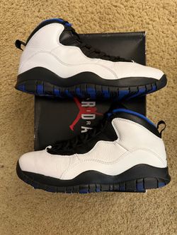 Size 10.5 (Used condition, comes with original box) - Air Jordan 10 retro OG Orlando white royal blue